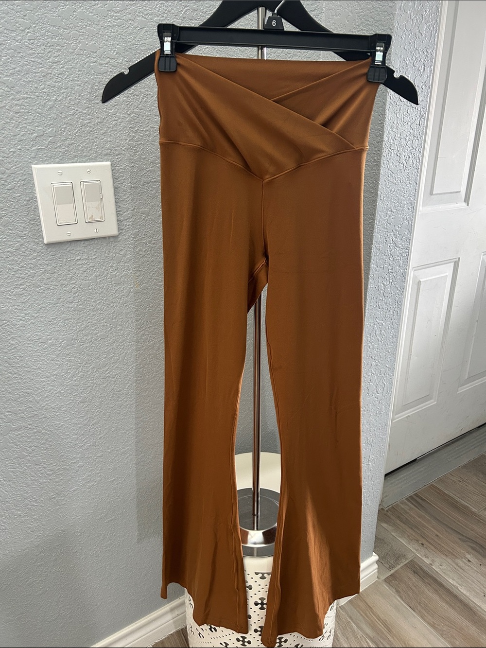 aerie High-Waist Flare Pants in Brown